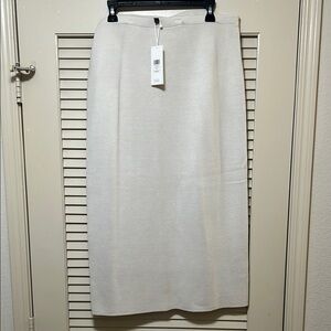 Eileen Fisher Silk Knit Classic Cream Skirt